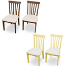 ダイニングチェア 2脚セット 木製 椅子 おしゃれ シンプル 北欧 ナチュラル 合わせやすい デザイン 定番 ひじ掛けなし 肘無し 座面 クッション 合皮 【納期B】【vls86br】