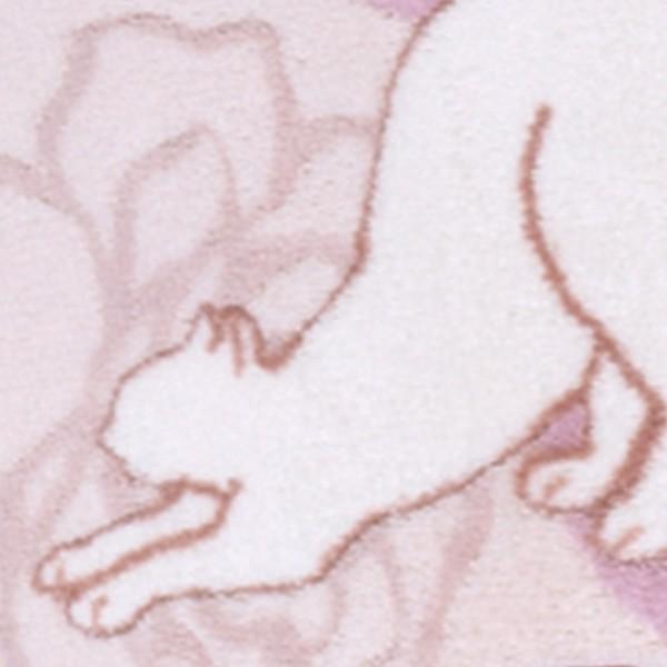 廊下敷き マット カーペット ラグ 65×240cm 日本製 滑り止め 猫 ネコ 薔薇 ローズ 柄 おしゃれ かわいい 北欧 ガーリー ピンク 絨毯 ロング ロール 敷き物 床材 【lic-sas-265】